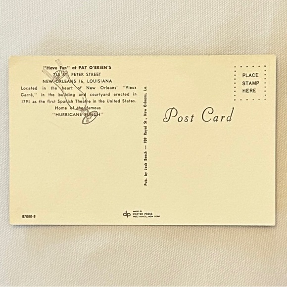 Pat O’Briens Bar New Orleans Louisiana Postcard - Picture 6 of 6